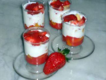 Crème de mascarpone fraises et banane Crème de mascarpone fraises et banane