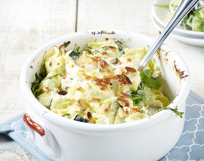 Tortellinis gratinés aux légumes verts Tortellinis gratinés aux légumes verts