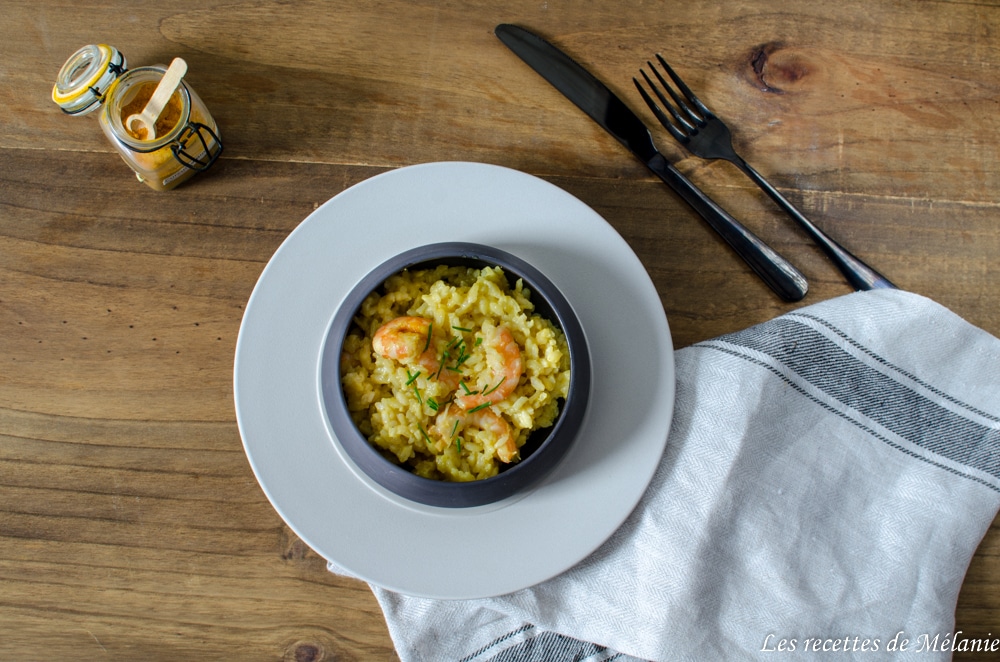 Risotto aux crevettes, curcuma et gingembre Risotto aux crevettes, curcuma et gingembre