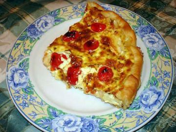 Quiche moutarde camenbert et tomates cerise Quiche moutarde camenbert et tomates cerise