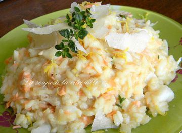 Risotto citronné au saumon et au crabe Risotto citronné au saumon et au crabe