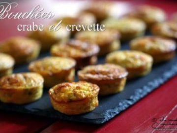 Bouchées apéritives crabe et crevettes grises Bouchées apéritives crabe et crevettes grises