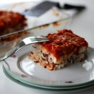 Gratin de julienne, riz et fenouil Gratin de julienne, riz et fenouil