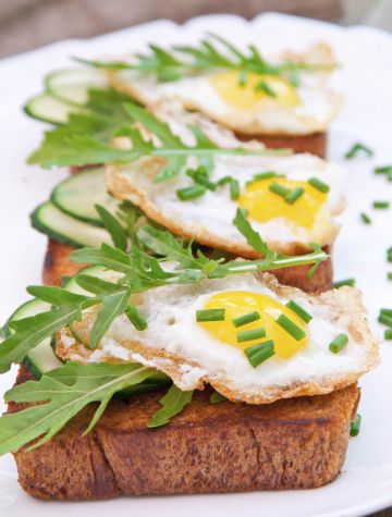 Toasts et oeufs de caille Toasts et oeufs de caille