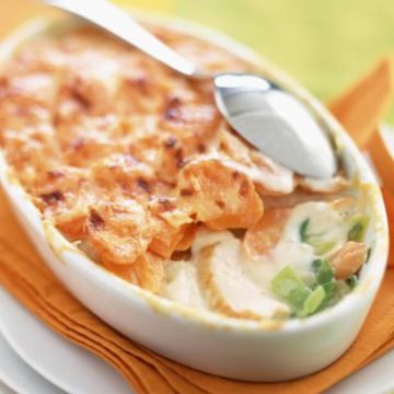 Gratin de poulet carotte et poireaux Gratin de poulet carotte et poireaux