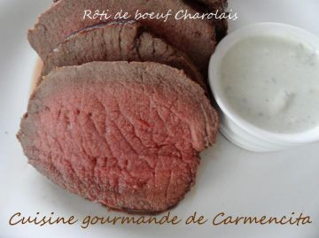 Rôti de rosbeef Charolais à la sauce au Roquefort Rôti de rosbeef Charolais à la sauce au Roquefort