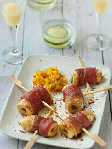 Bananes rôties au jambon cru Bananes rôties au jambon cru