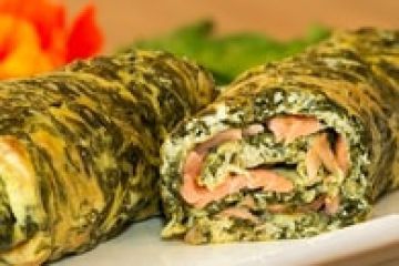 Omelette roulée à l’oseille et au saumon Omelette roulée à l’oseille et au saumon