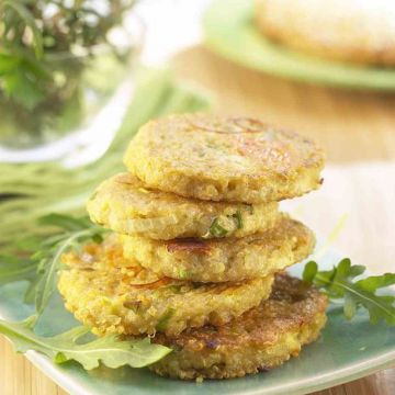 Galettes de quinoa aux poireaux Galettes de quinoa aux poireaux