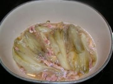 Endives braisées au miel et lardons