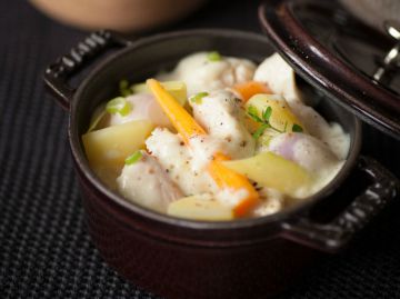 Blanquette de volaille, légumes d’automne et riz pilaf Blanquette de volaille, légumes d’automne et riz pilaf