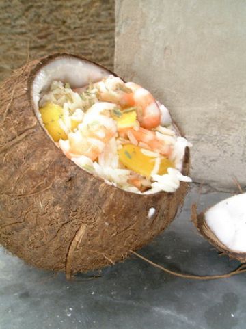 Salade noix de coco et crevettes Salade noix de coco et crevettes
