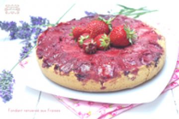 Fondant renversé aux fraises