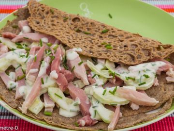 Galettes au jambon et au concombre Galettes au jambon et au concombre