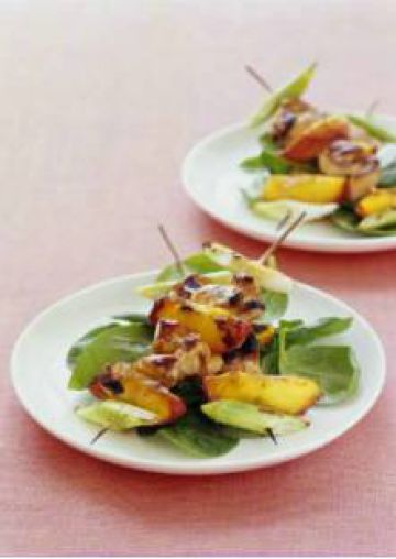Brochettes de dinde aux nectarines Brochettes de dinde aux nectarines