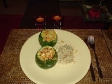 Courgettes rondes farcies au thon Courgettes rondes farcies au thon