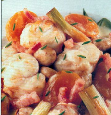 Fricassée de lotte aux abricots secs Fricassée de lotte aux abricots secs