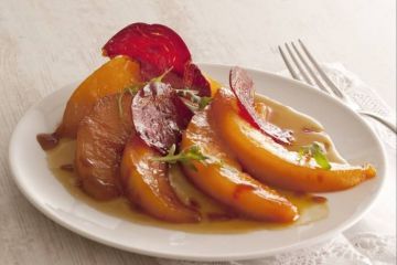 Melon rôti au Porto et poivre de cubèbe, chips de coppa Melon rôti au Porto et poivre de cubèbe, chips de coppa