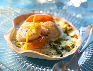 Gratinée de Saint-Jacques à l'orange Gratinée de Saint-Jacques à l'orange