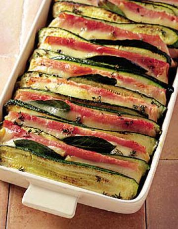 Tian de courgettes au jambon et au comté Tian de courgettes au jambon et au comté