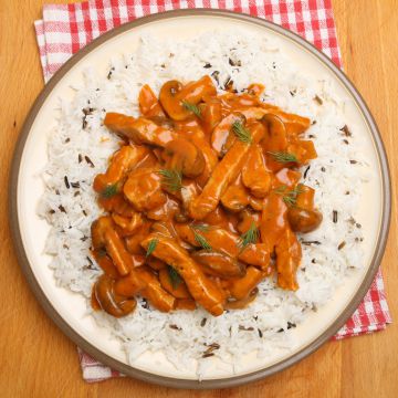 Reste de poulet aux champignons et tomates Reste de poulet aux champignons et tomates