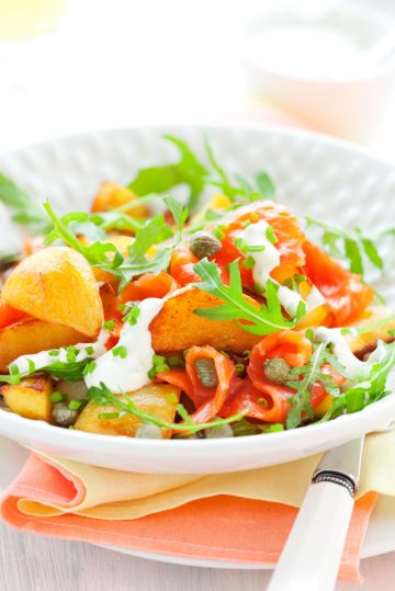 Salade de pommes de terre et saumon au citron Salade de pommes de terre et saumon au citron