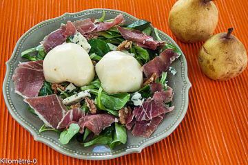 Salade poire, noix et roquefort Salade poire, noix et roquefort