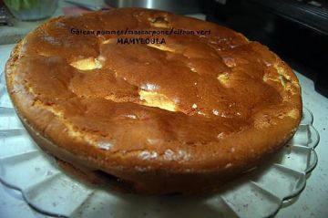 Gâteau pommes/mascarpone/citron vert