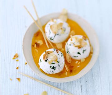 Boulettes de chèvre frais et coulis de mangue