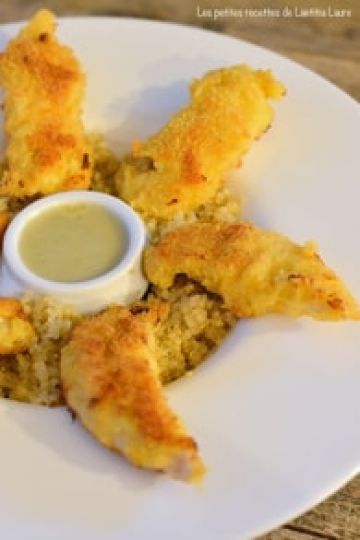 Aiguillettes de poulet panées sauce au gorgonzola Aiguillettes de poulet panées sauce au gorgonzola