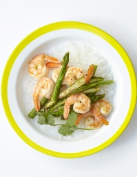 Crevettes sautées aux asperges
