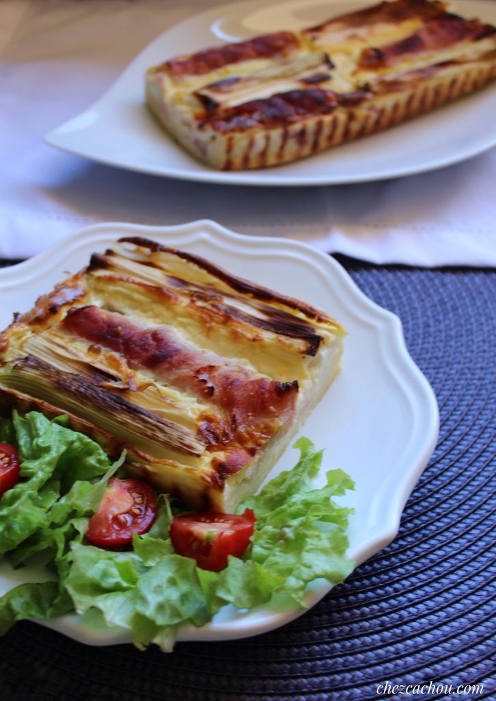 Quiche sans pâte aux poireaux et jambon Quiche sans pâte aux poireaux et jambon