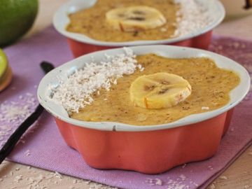 Flan banane, noix de coco aux épices Flan banane, noix de coco aux épices