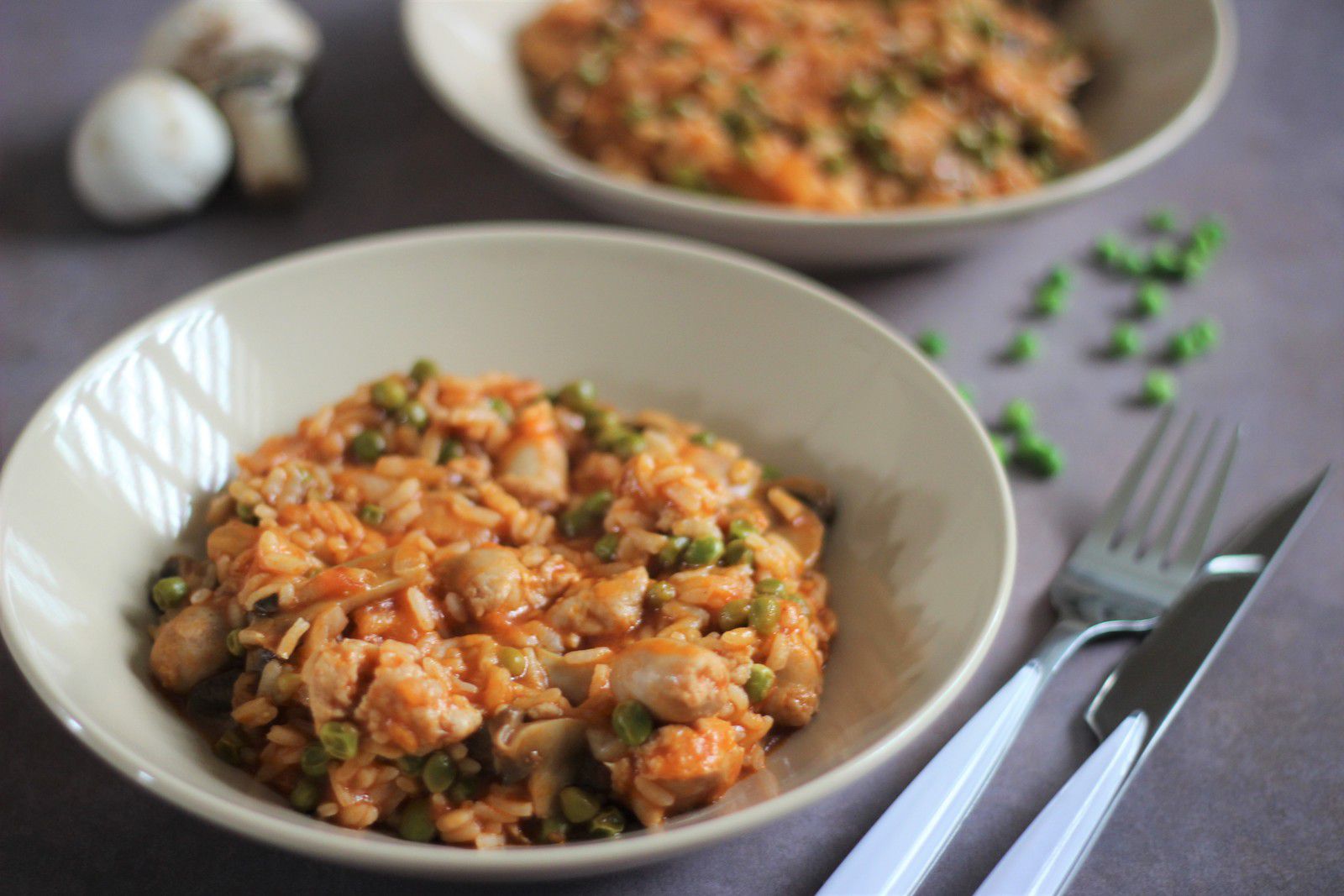 Risotto tomate petits pois saucisses poulet cookeo Risotto tomate petits pois saucisses poulet cookeo
