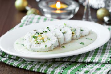 Roulé de lotte, sauce au beurre Roulé de lotte, sauce au beurre