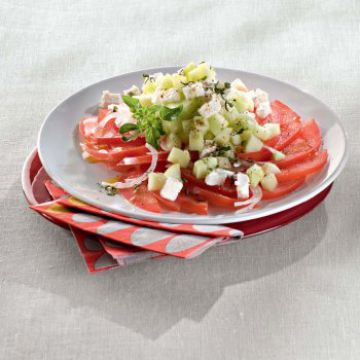 Tartare de tomates à la crétoise Tartare de tomates à la crétoise