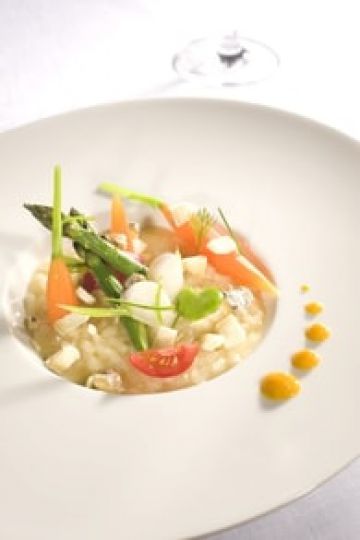Risotto printanier aux brisures de Chavignol Risotto printanier aux brisures de Chavignol