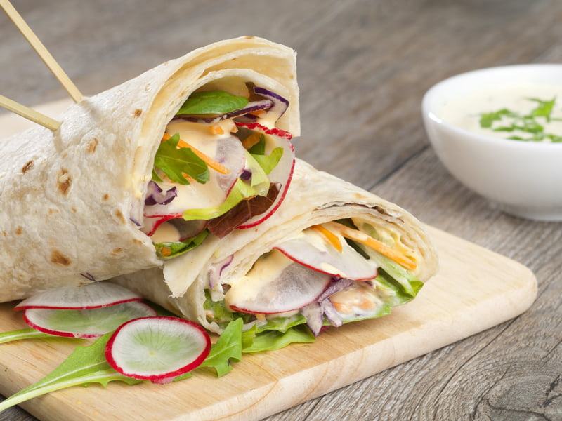 Wrap végétarien au Tabasco Wrap végétarien au Tabasco