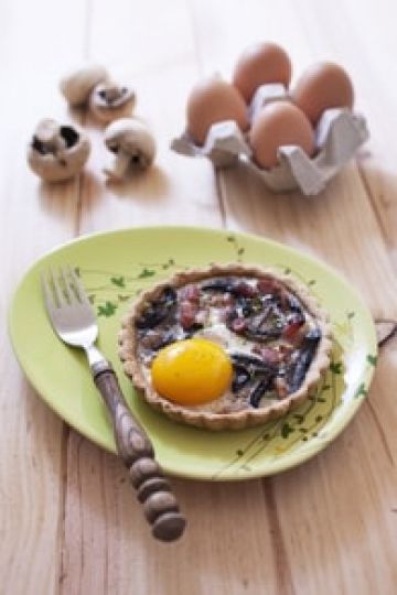 Tartelettes champignons lardons oeuf